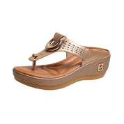 ADELAIDE | Leder Wedge Sandalen