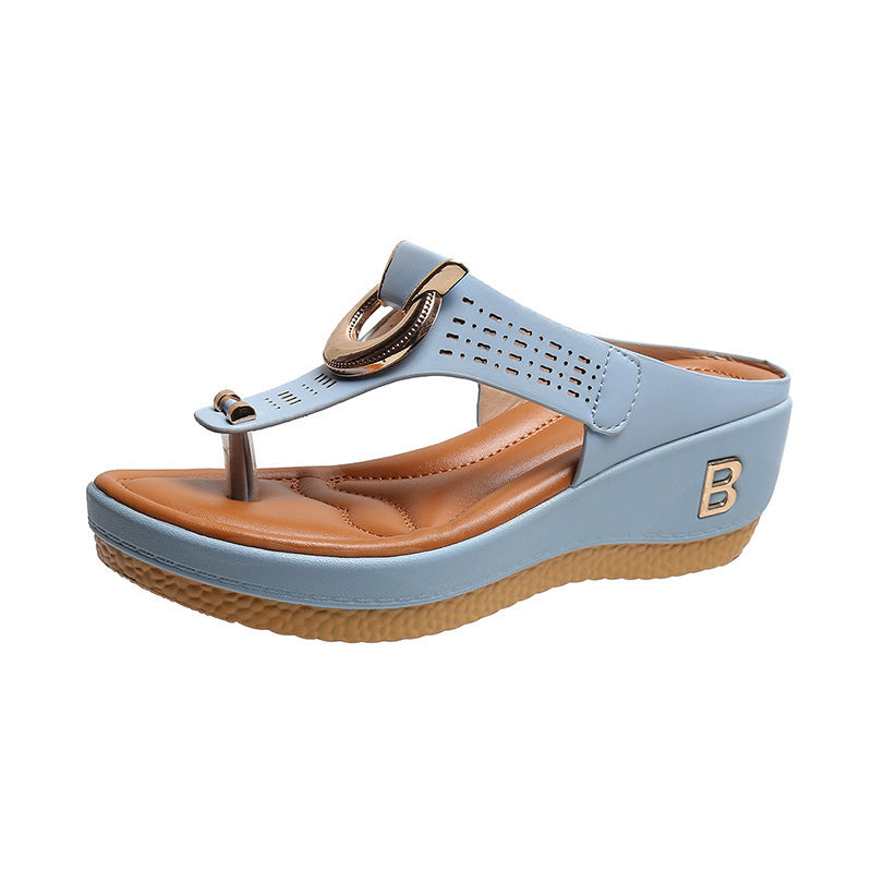 ADELAIDE | Leder Wedge Sandalen