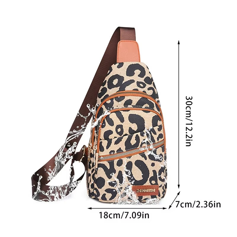 Sophie | Schicke Damen Crossbody Schultertasche mit Leopardenmuster