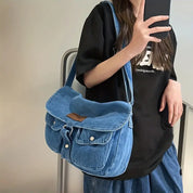 Abby | Geräumige Mehrfachtaschen Trendy Denim Umhängetasche