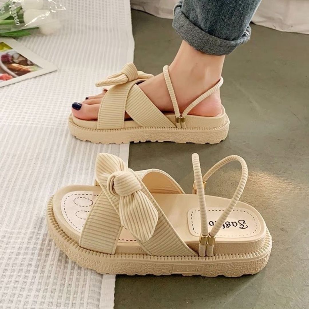 CLAIRE | Feenstil Schleifen Plattform Sandalen