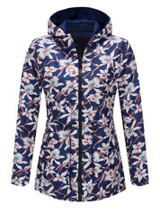 EVVA | Blütenprint Sommerjacke mit Kapuze