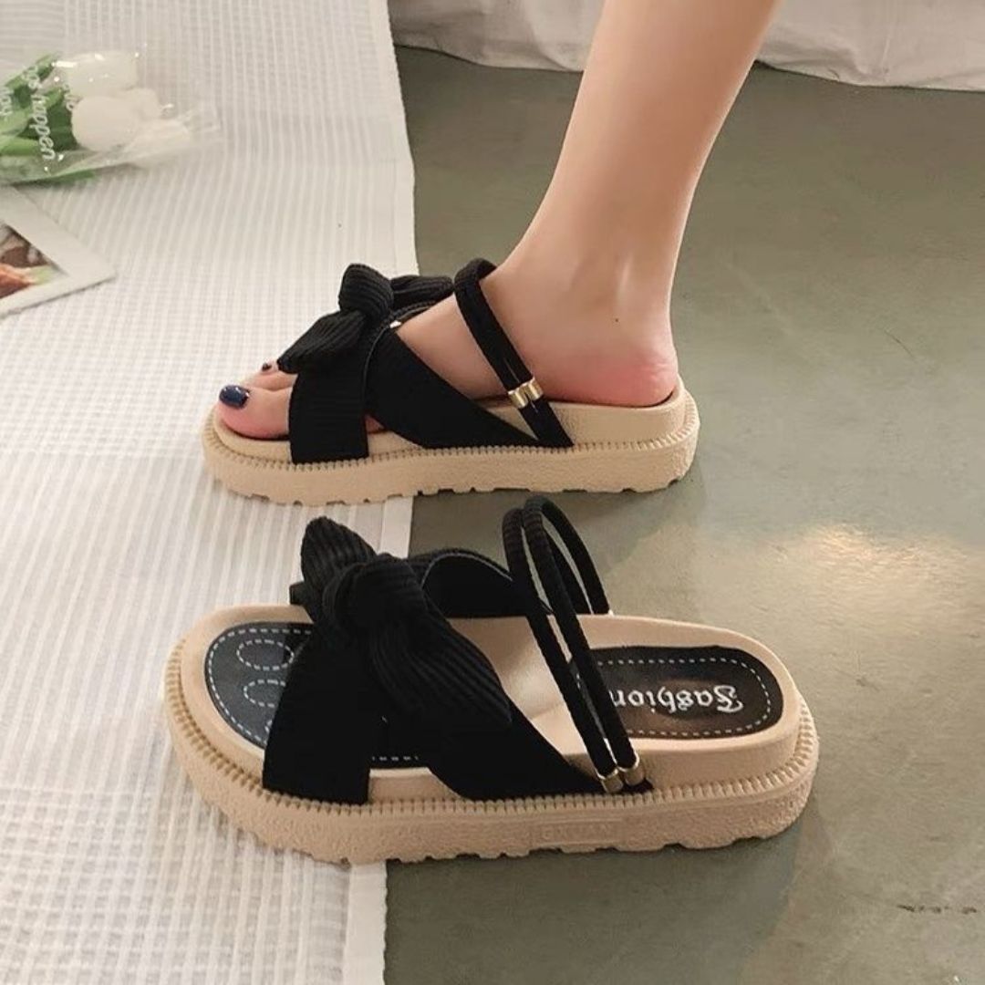 CLAIRE | Feenstil Schleifen Plattform Sandalen