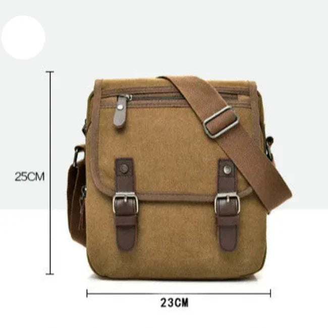 Luca | Kleine Canvas Crossbody Messenger Tasche mit mehreren Fächern