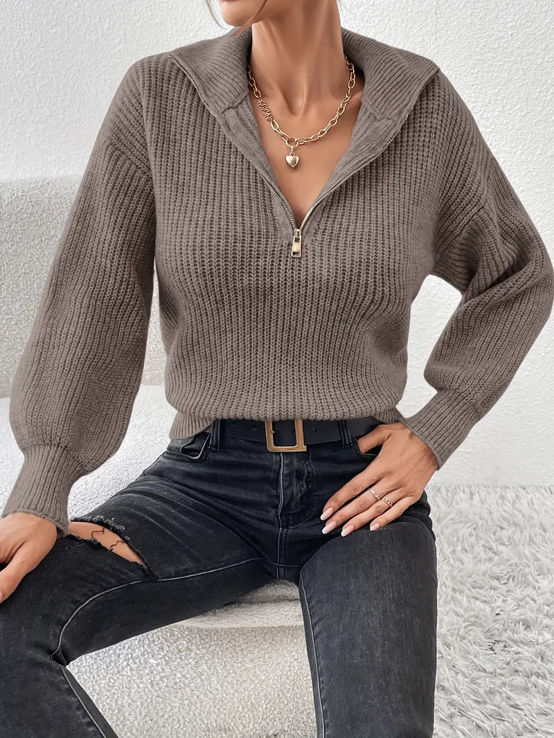 AURELIA | Lässige Halb-Zip Strickpullover für Damen