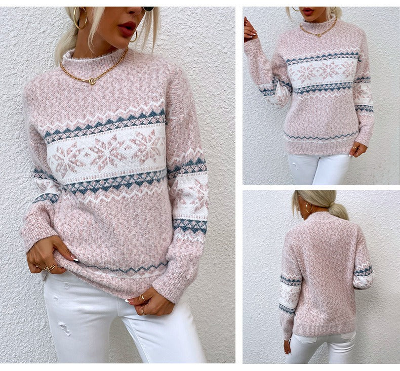 Nancy | Modischer Damen-Winterpullover mit Norwegermuster