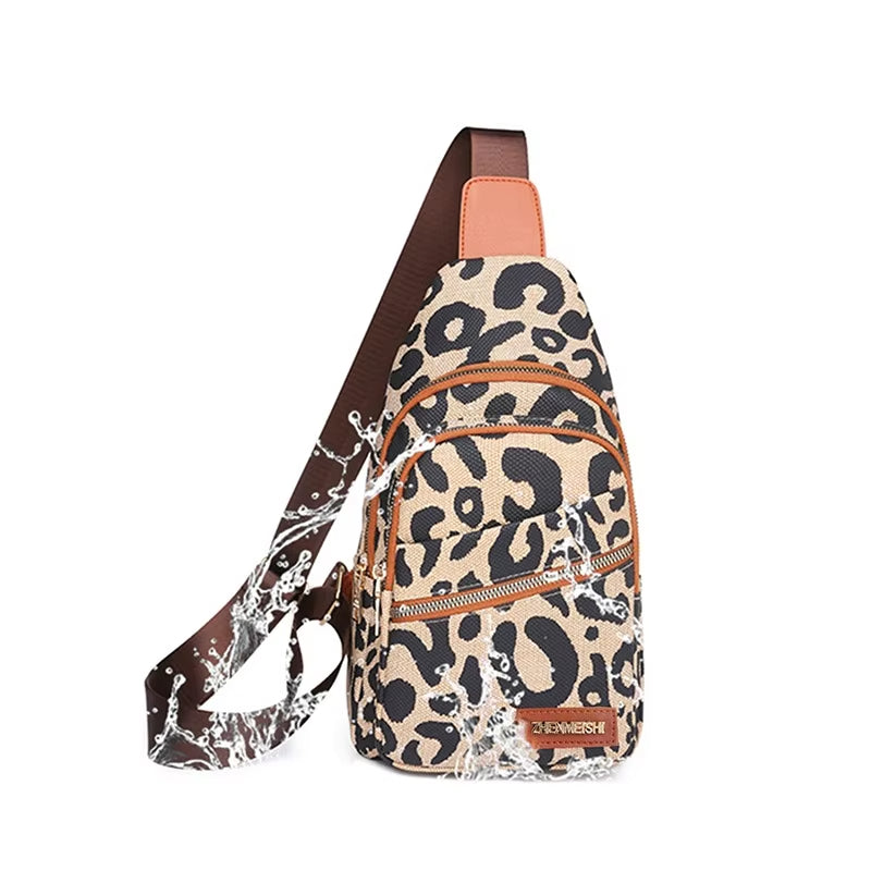 Sophie | Schicke Damen Crossbody Schultertasche mit Leopardenmuster