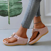 ADELAIDE | Leder Wedge Sandalen