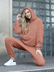 HAILEY | Damen Teddy-Fleece Zweiteiler Set