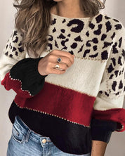 ELS | Gestreiftes Sweatshirt mit Leopardenmuster