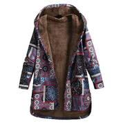 Evaan | Boho Patchwork Kapuzenjacke mit Warmer Fütterung für Damen