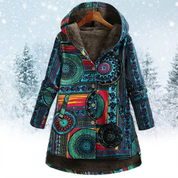 Evaan | Boho Patchwork Kapuzenjacke mit Warmer Fütterung für Damen