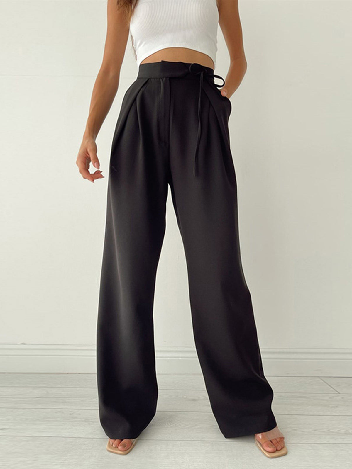 CRYSTA | Elegante High-Waist Palazzo-Hose für Damen