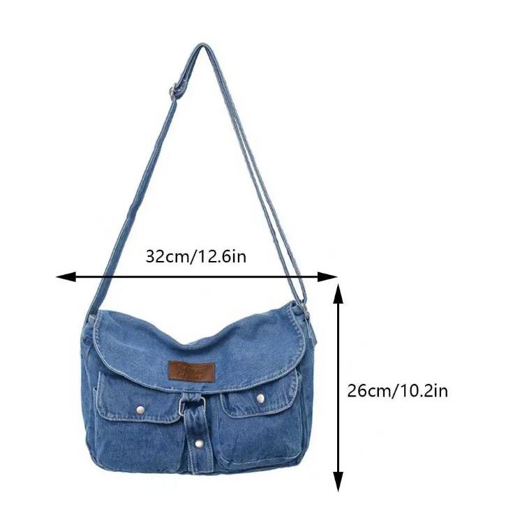 Abby | Geräumige Mehrfachtaschen Trendy Denim Umhängetasche