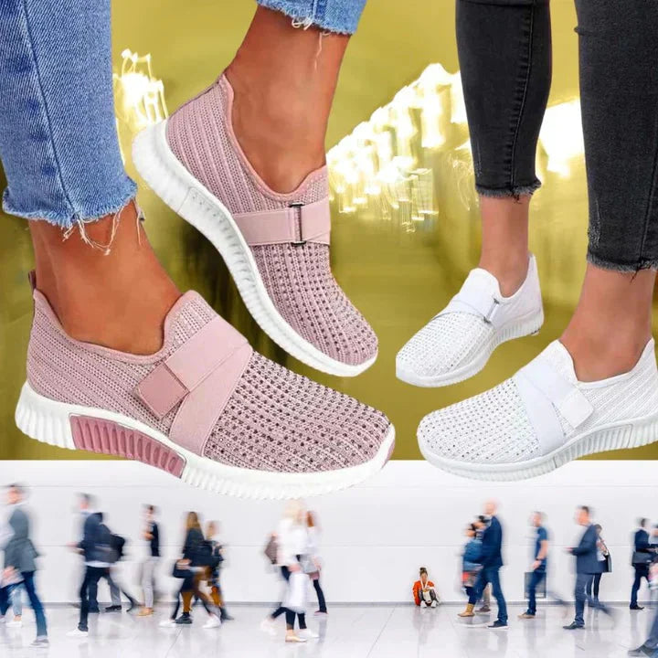 RINA | Slip-On Damensneaker mit Klettverschluss