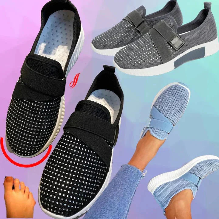 RINA | Slip-On Damensneaker mit Klettverschluss