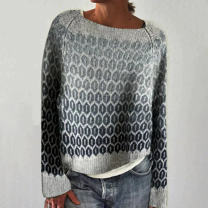 LUNA | Grauer Casual Herbstpullover