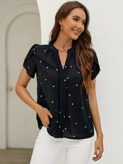 MILA | Herzmuster V-Ausschnitt Bluse