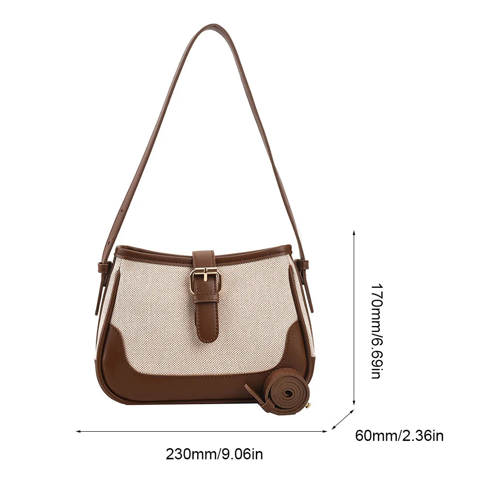 Hanna | Leren Farbblock Schultertasche für Damen