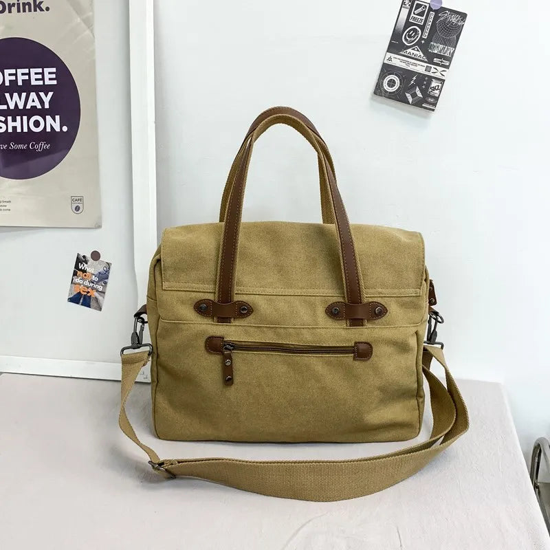 Max | Vintage Canvas Große Umhängetasche Reisetasche