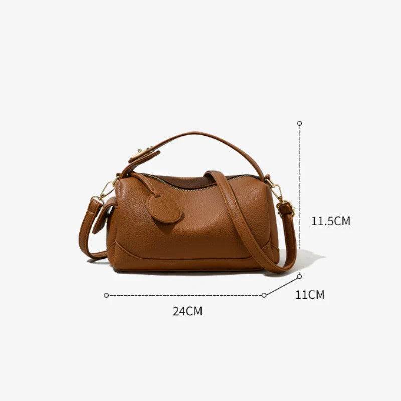 Isla | Damen Klassische Boston Leder Crossbody Handtasche