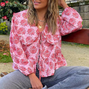 Macey | Stilvolle Langarm-Bluse mit Blumenmuster