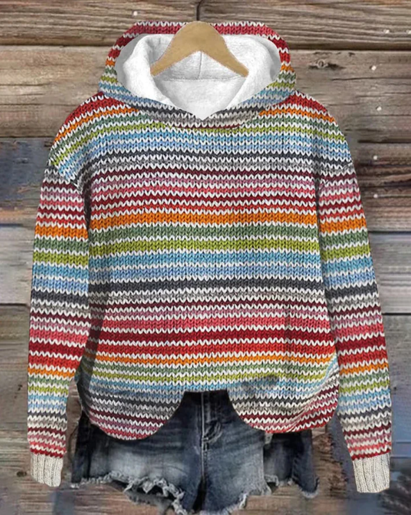 Olga | Gemütlicher Langarm-Pullover in Regenbogenfarben