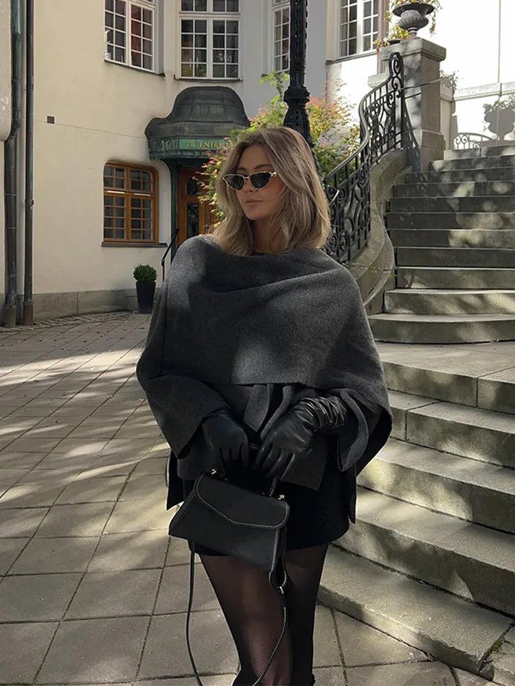 Leah | Stilvoller und Warmer Wollcape-Mantel für Damen im Winter