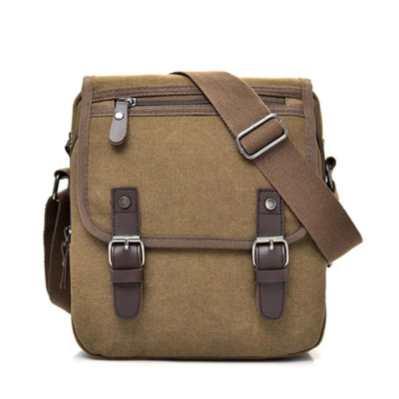 Luca | Kleine Canvas Crossbody Messenger Tasche mit mehreren Fächern