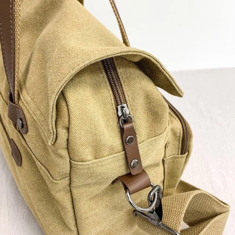 Max | Vintage Canvas Große Umhängetasche Reisetasche