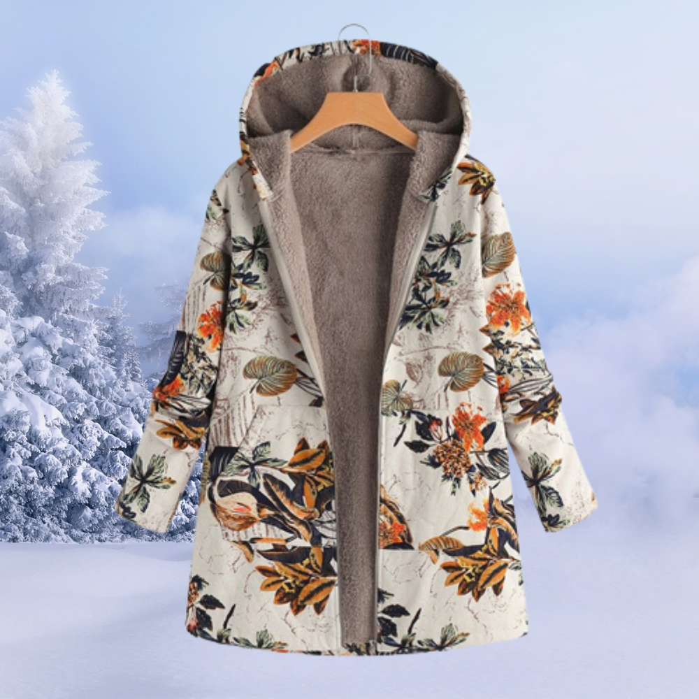 Gabrielle | Elegante Damenjacke mit Blumenmuster für den Winter