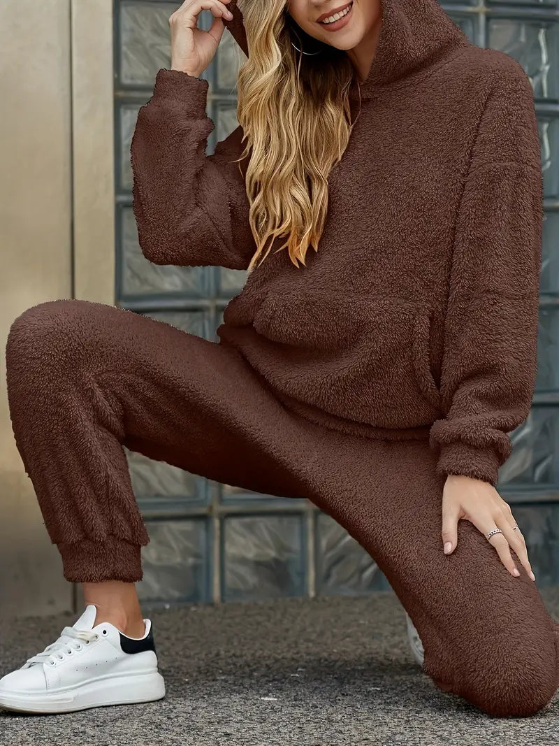 HAILEY | Damen Teddy-Fleece Zweiteiler Set