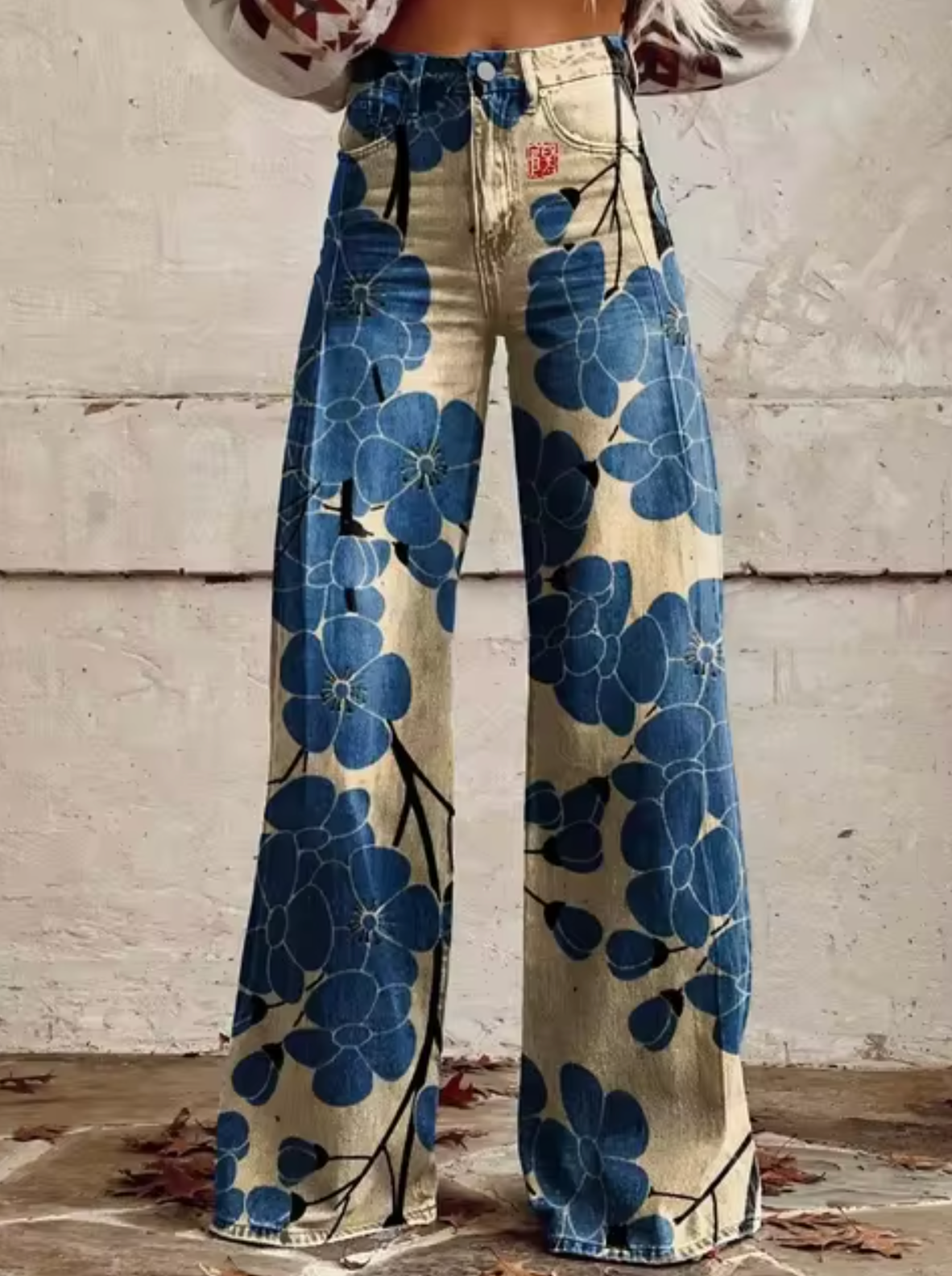 Elora | Trendy Broek met Kleurrijke Vogelprint