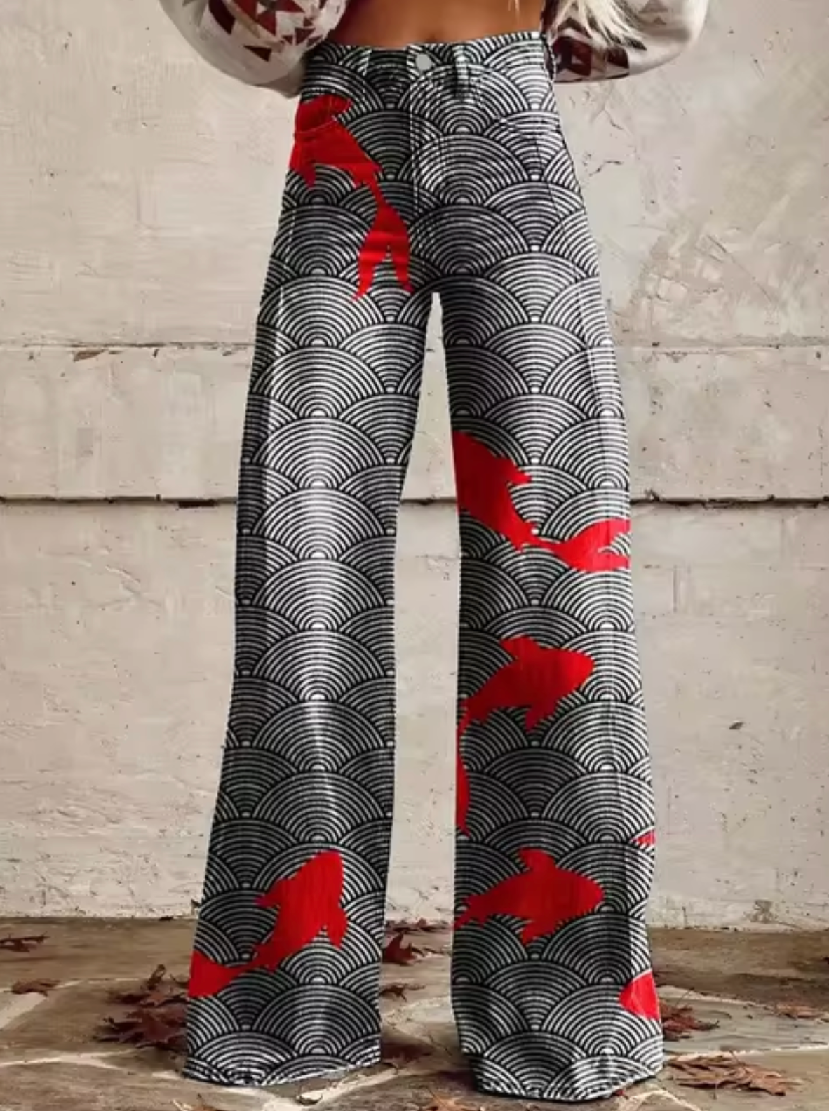 Elora | Trendy Broek met Kleurrijke Vogelprint