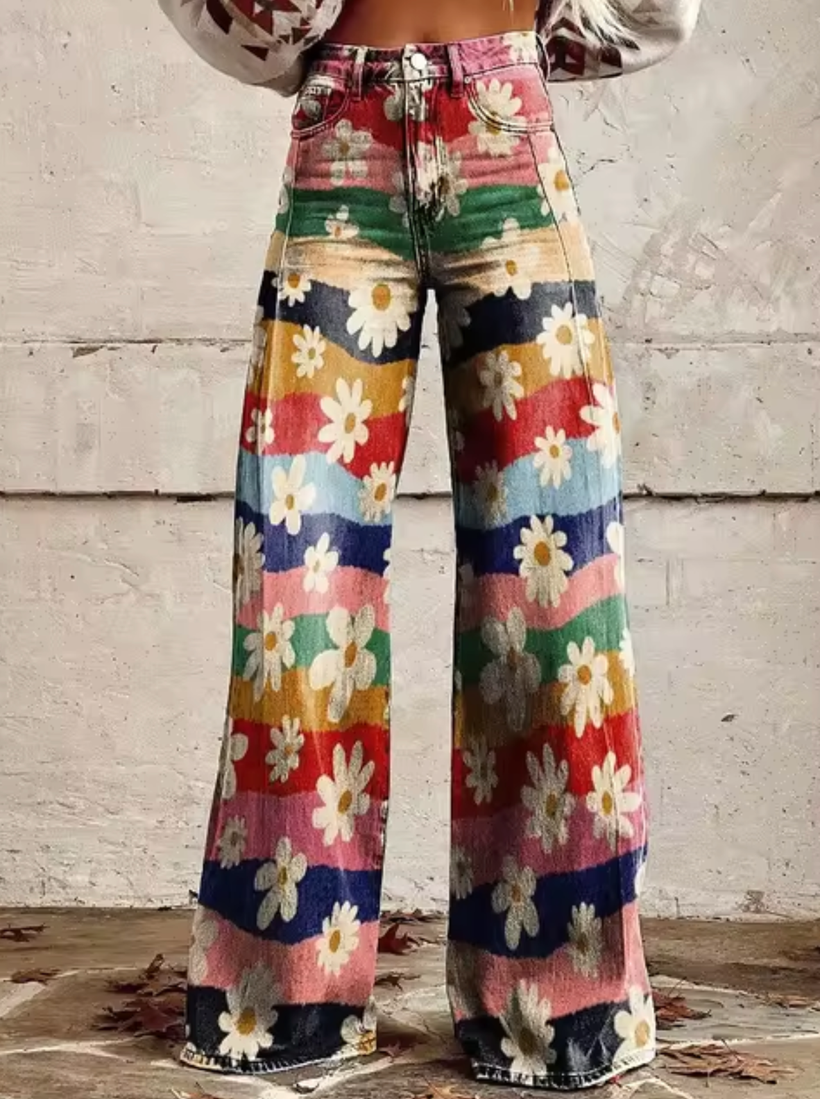 Elora | Trendy Broek met Kleurrijke Vogelprint