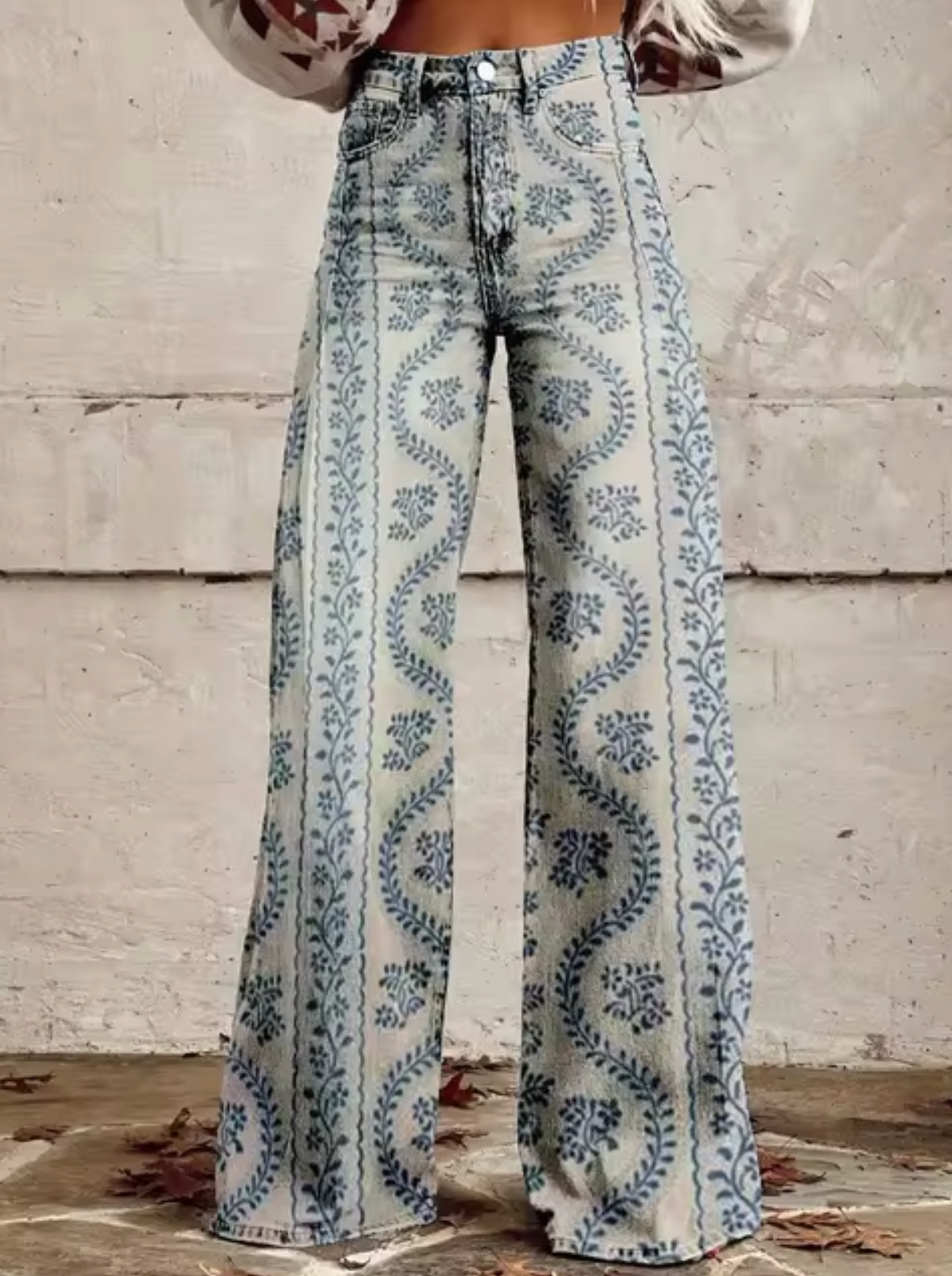 Elora | Trendy Broek met Kleurrijke Vogelprint