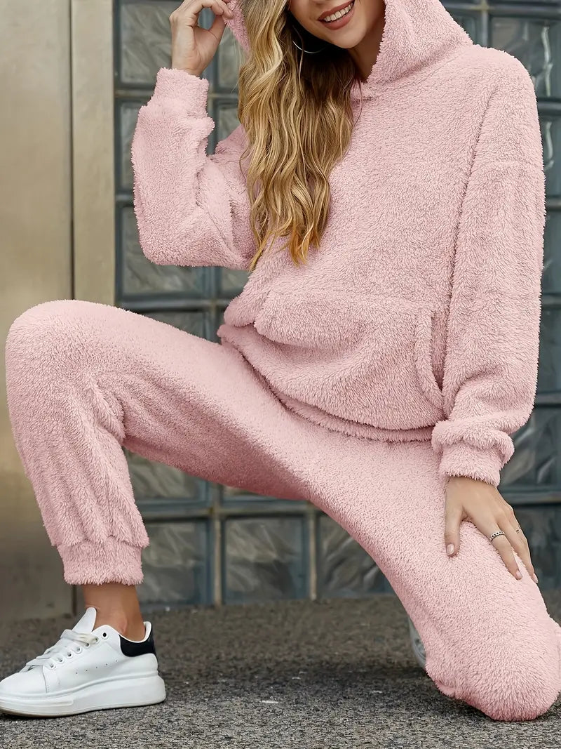 HAILEY | Damen Teddy-Fleece Zweiteiler Set