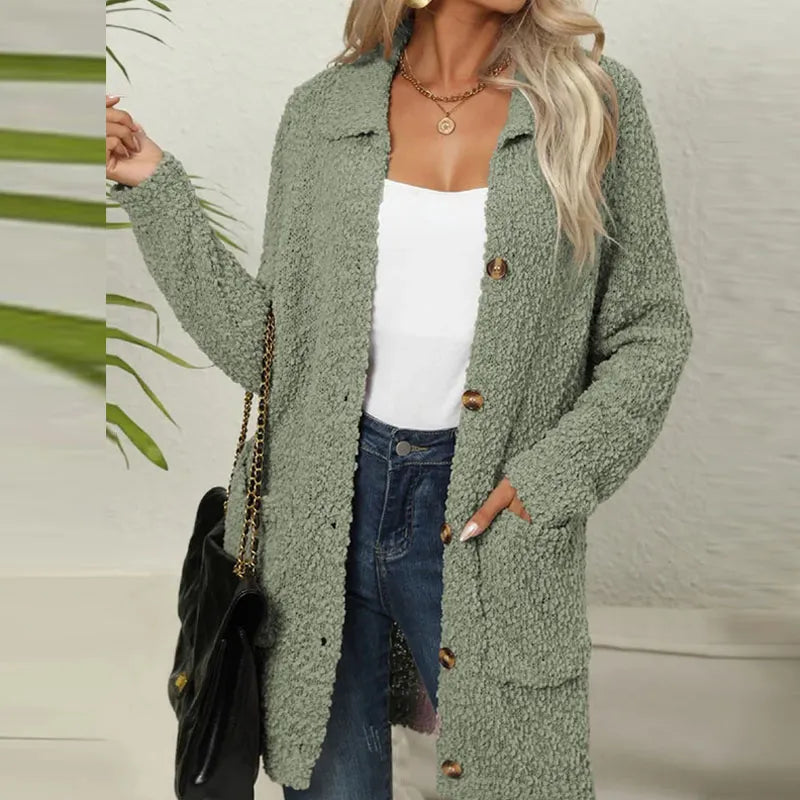 Anna | Kuscheliger Teddy-Cardigan mit Stilvollen Taschen