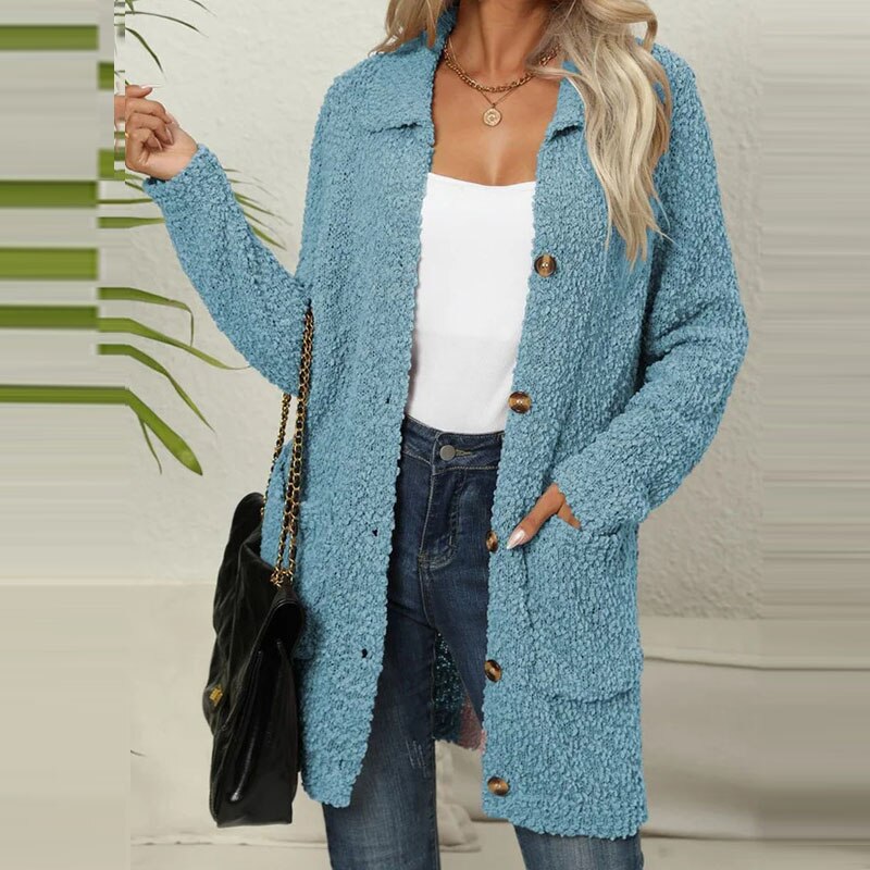 Anna | Kuscheliger Teddy-Cardigan mit Stilvollen Taschen